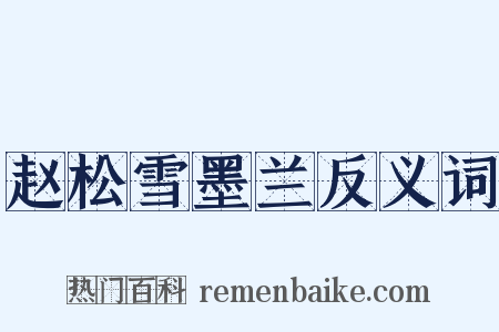 赵松雪墨兰反义词是什么意思的图片